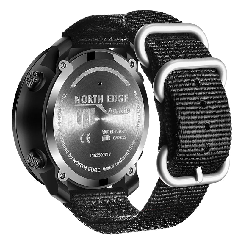 ⌚ Montre Sport Homme NORTH EDGE – Numérique, Étanche 50m, Altimètre et Boussole