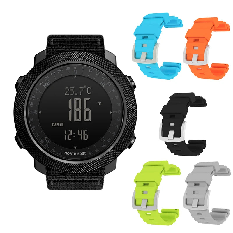 ⌚ Montre Sport Homme NORTH EDGE – Numérique, Étanche 50m, Altimètre et Boussole
