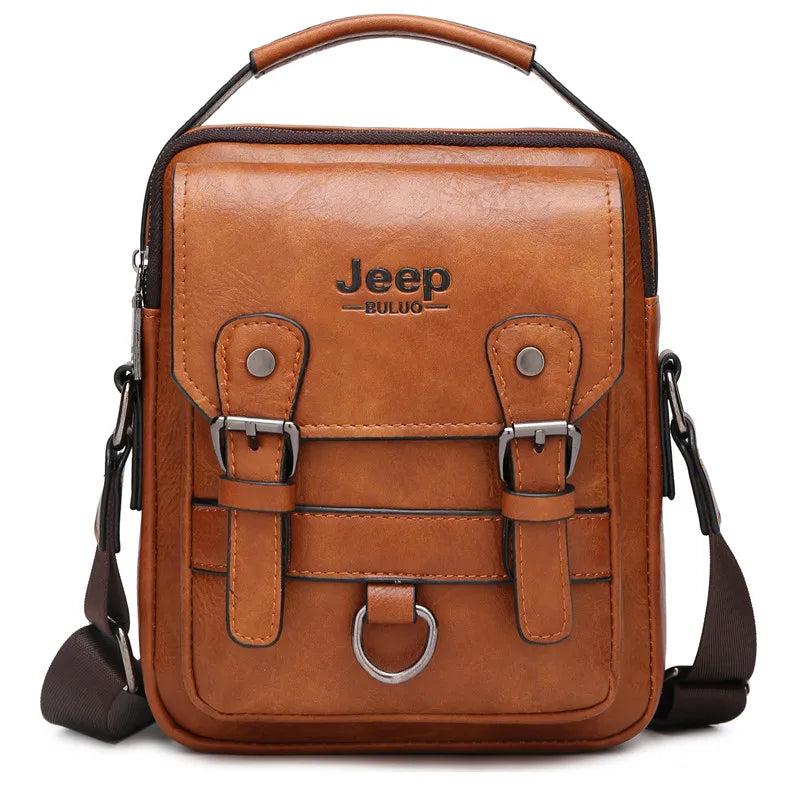 👜 Sac Homme Multi-fonction JEEP BULUO – Grand Sac à Bandoulière en Cuir