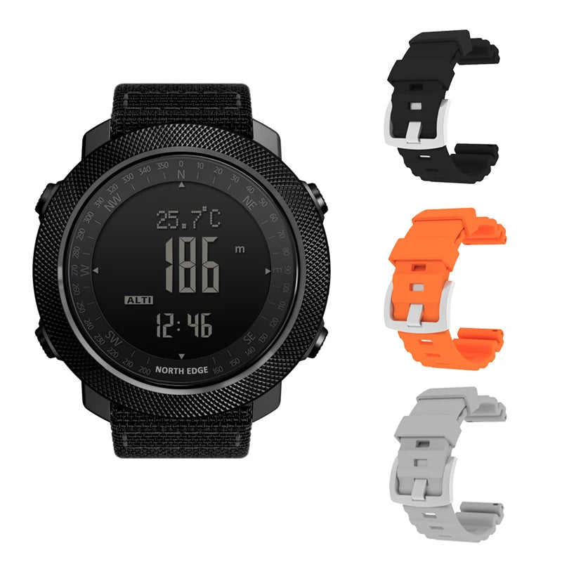 ⌚ Montre Sport Homme NORTH EDGE – Numérique, Étanche 50m, Altimètre et Boussole
