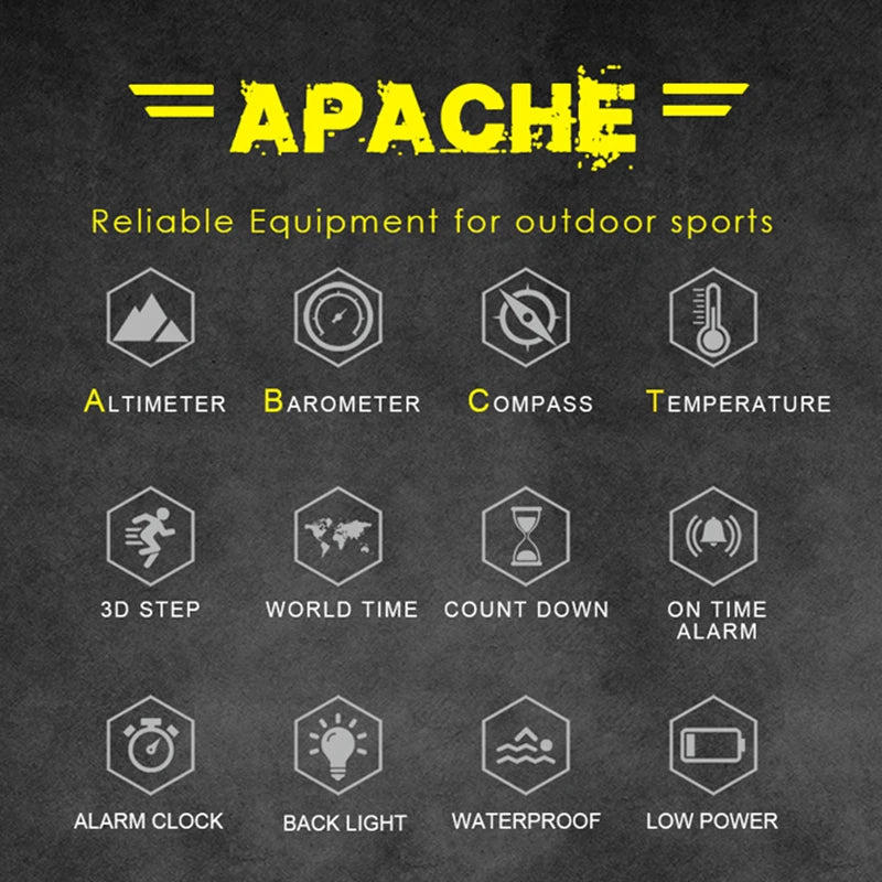 ⌚ Montre Sport Homme NORTH EDGE – Numérique, Étanche 50m, Altimètre et Boussole