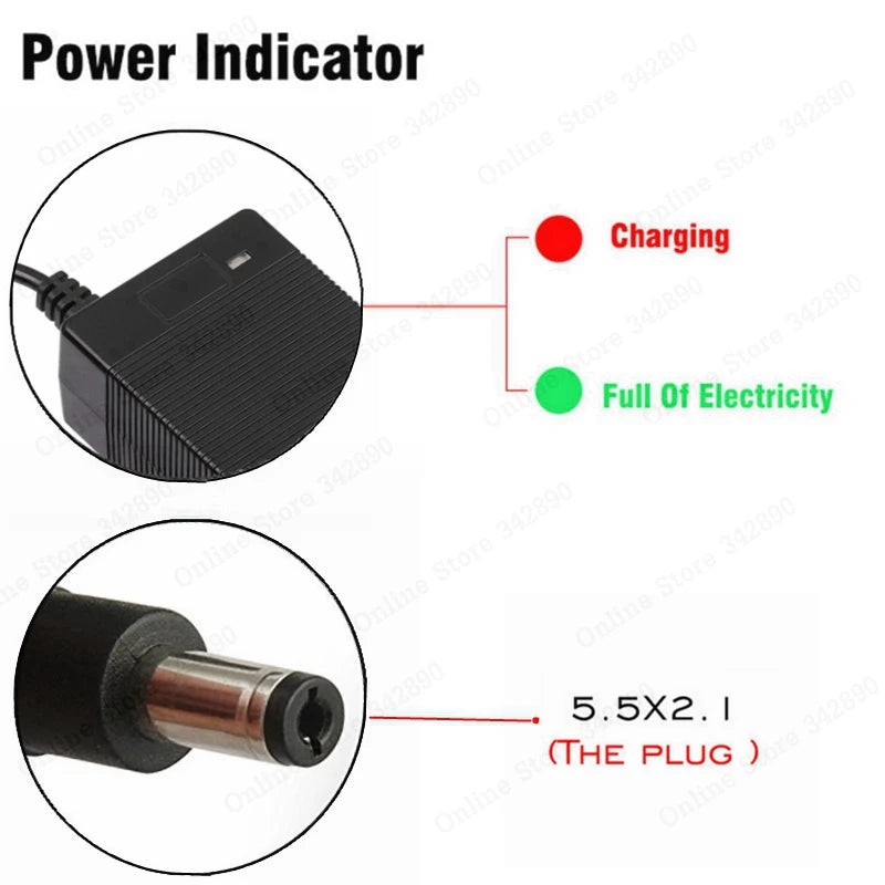 🔌 Chargeur de Batterie 36V 2A – Lithium Li-ion / Li-poly
