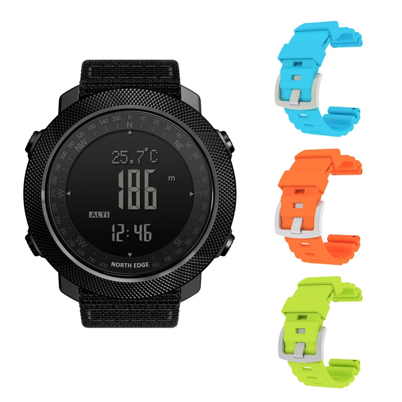 ⌚ Montre Sport Homme NORTH EDGE – Numérique, Étanche 50m, Altimètre et Boussole