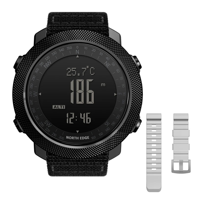 ⌚ Montre Sport Homme NORTH EDGE – Numérique, Étanche 50m, Altimètre et Boussole