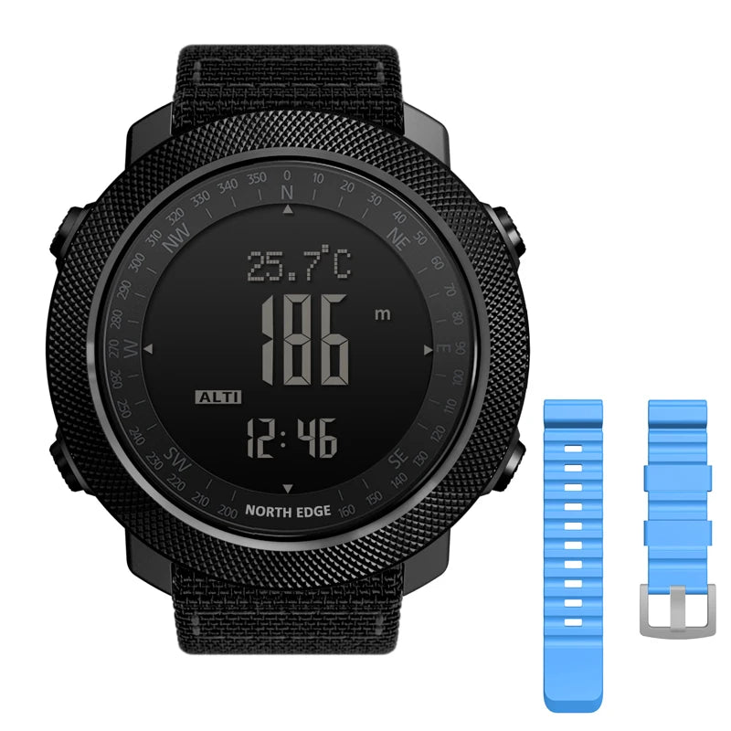 ⌚ Montre Sport Homme NORTH EDGE – Numérique, Étanche 50m, Altimètre et Boussole
