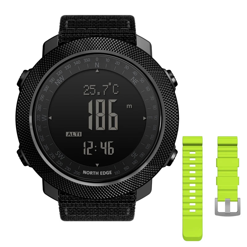 ⌚ Montre Sport Homme NORTH EDGE – Numérique, Étanche 50m, Altimètre et Boussole