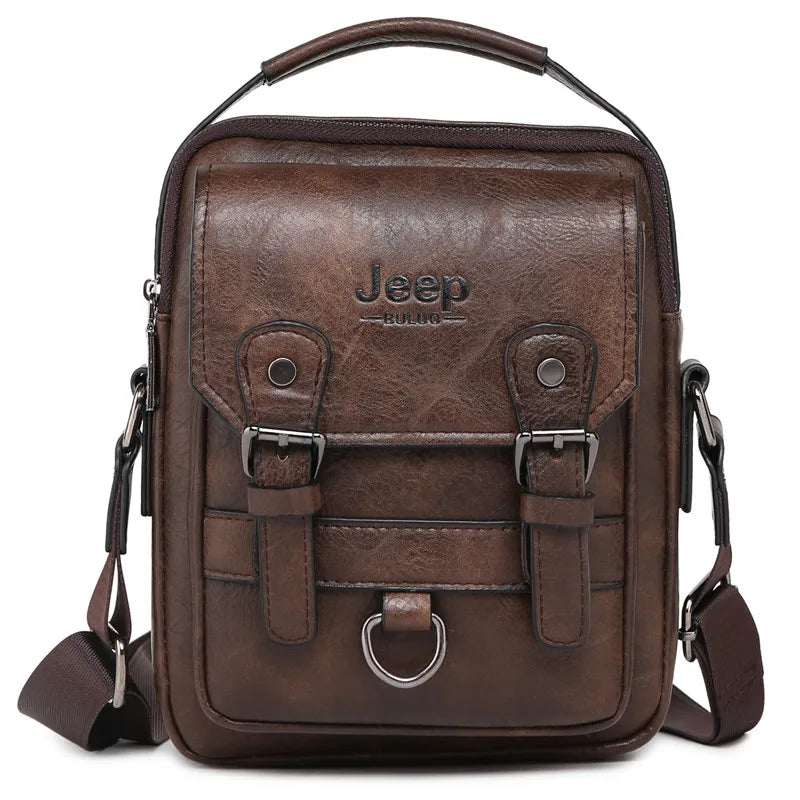 👜 Sac Homme Multi-fonction JEEP BULUO – Grand Sac à Bandoulière en Cuir