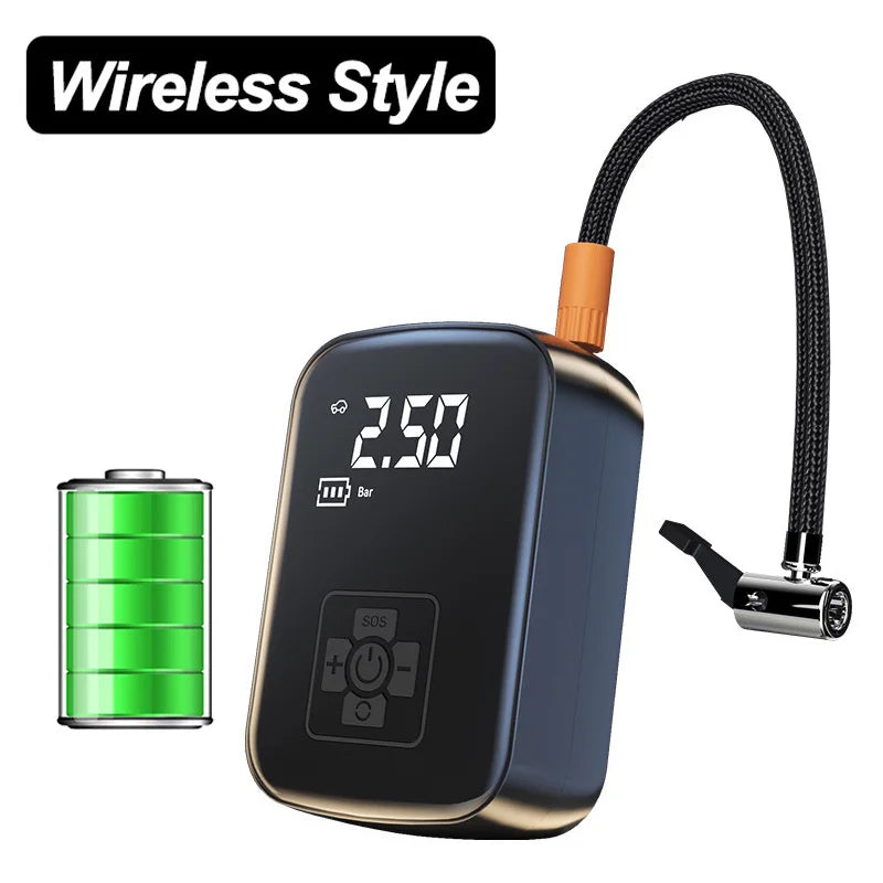 🚗 Compresseur d’Air Portable 12V – Pompe Électrique Sans Fil pour Voiture, Moto, Vélo et Ballons ⚡