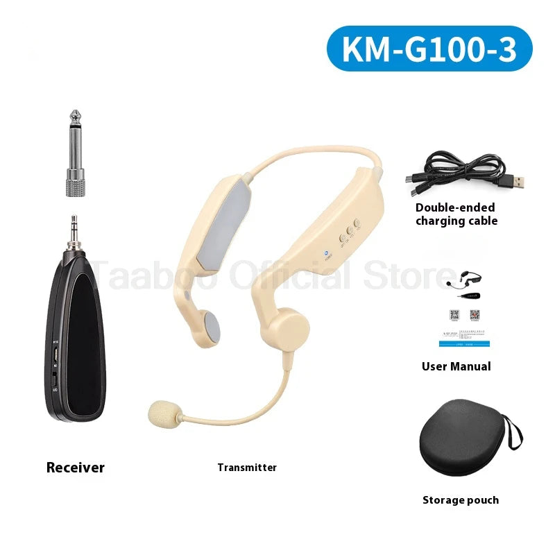 🎤 Microphone Sans Fil 70m – Casque Headset Directionnel pour Présentations et Enseignement