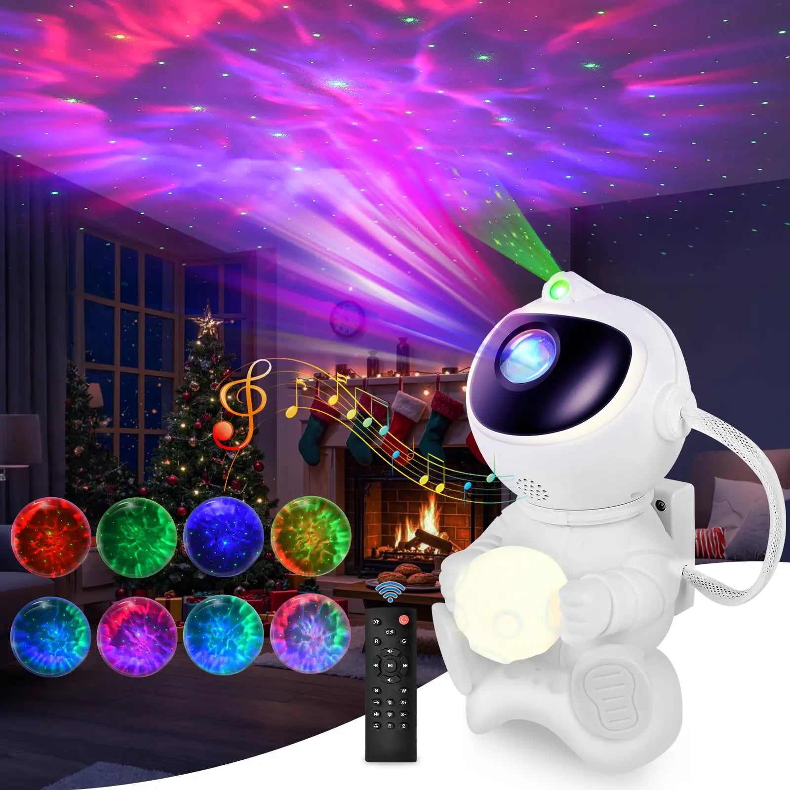 🌌 Projecteur LED Galaxie Astronaute – Veilleuse & Haut-Parleur Bluetooth 🎶✨