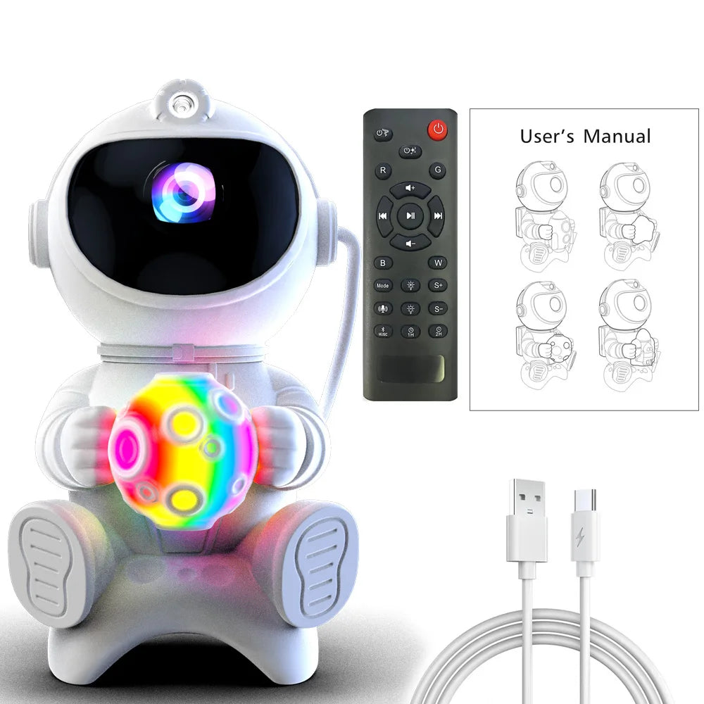 🌌 Projecteur LED Galaxie Astronaute – Veilleuse & Haut-Parleur Bluetooth 🎶✨