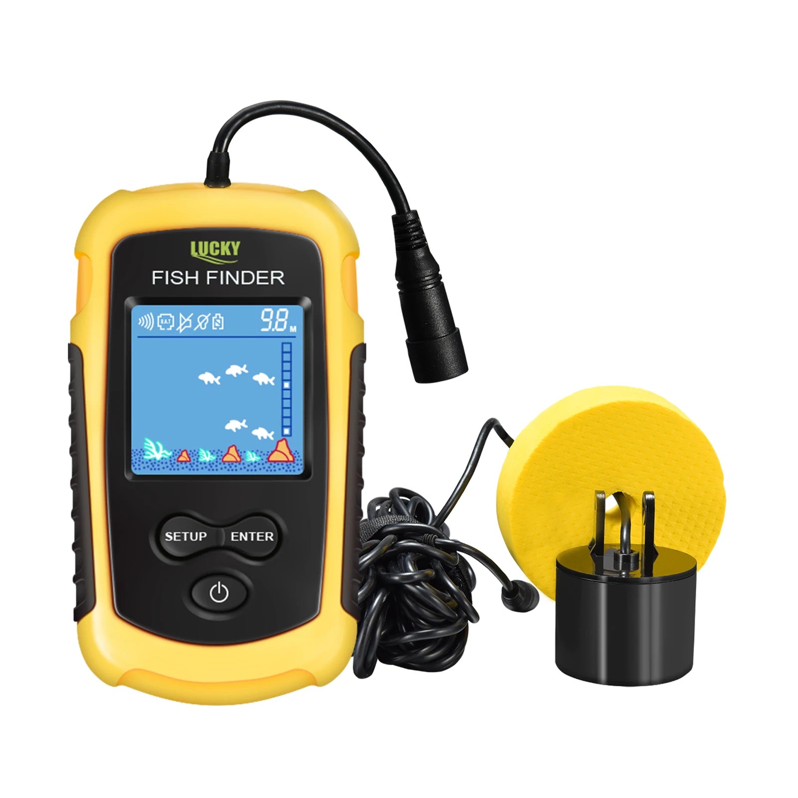 🎣 Sonar Portable FFC1108-1 – Détecteur de Poissons 100m avec Alarme