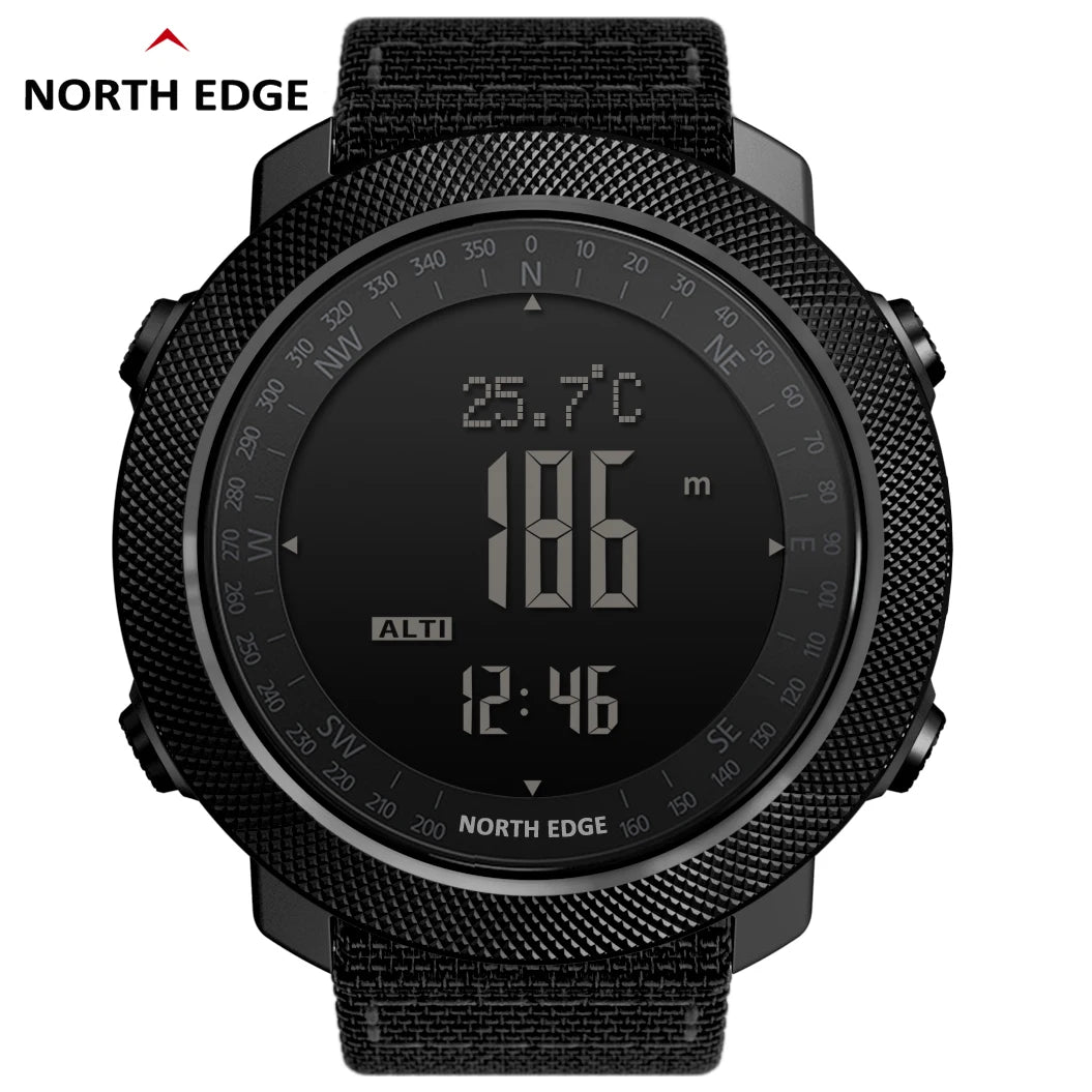 ⌚ Montre Sport Homme NORTH EDGE – Numérique, Étanche 50m, Altimètre et Boussole