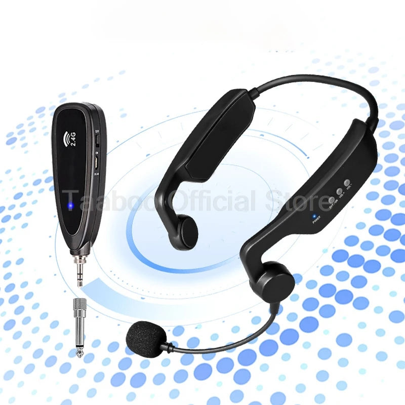 🎤 Microphone Sans Fil 70m – Casque Headset Directionnel pour Présentations et Enseignement