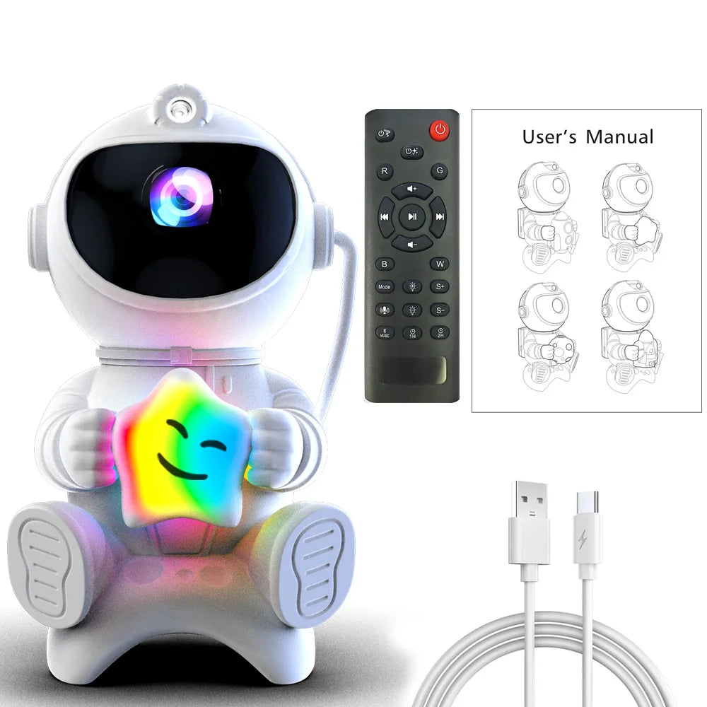 🌌 Projecteur LED Galaxie Astronaute – Veilleuse & Haut-Parleur Bluetooth 🎶✨