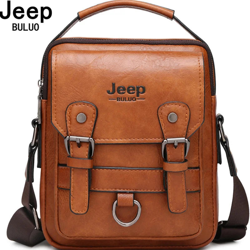 👜 Sac Homme Multi-fonction JEEP BULUO – Grand Sac à Bandoulière en Cuir